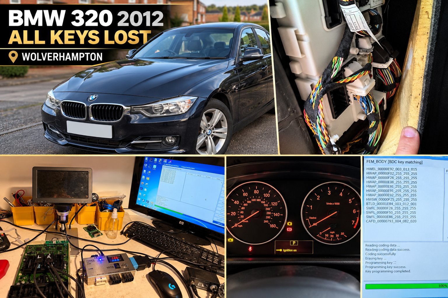 2012 BMW 320 3 Series key replacement in Wolverhampton