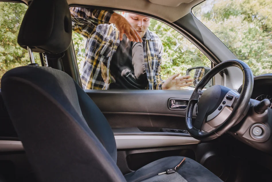 Lost car key emergency requiring mobile key replacement