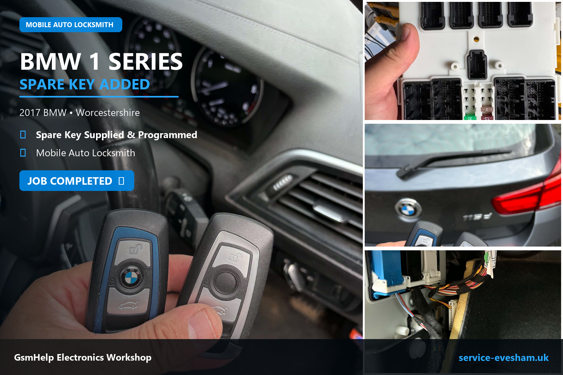 2017 BMW 1 Series spare key programming near Worcester Worcestershire