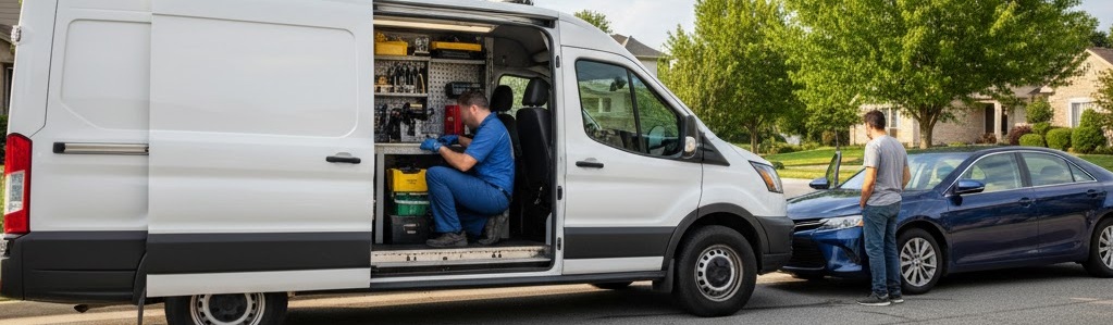 Mobile auto locksmith van service