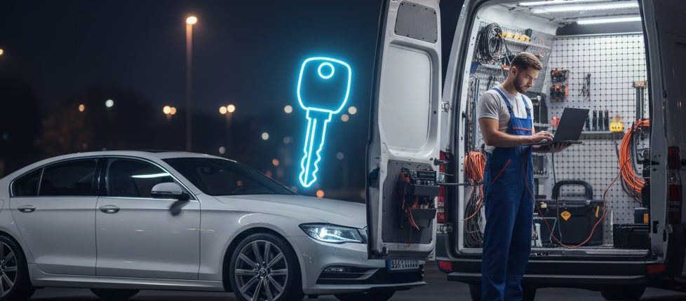 Mobile auto locksmith van ready for car and van key replacement