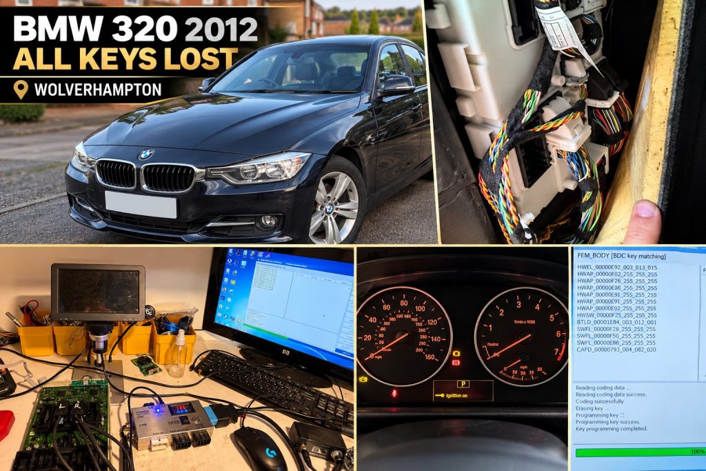 2012 BMW 320 3 Series key replacement in Wolverhampton