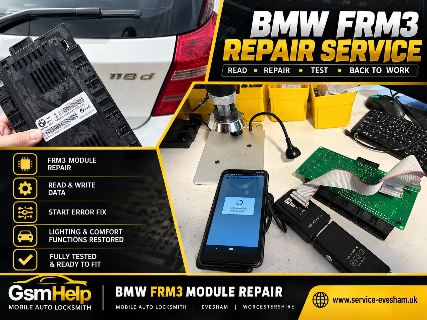 BMW FRM3 electronic module repair in Evesham
