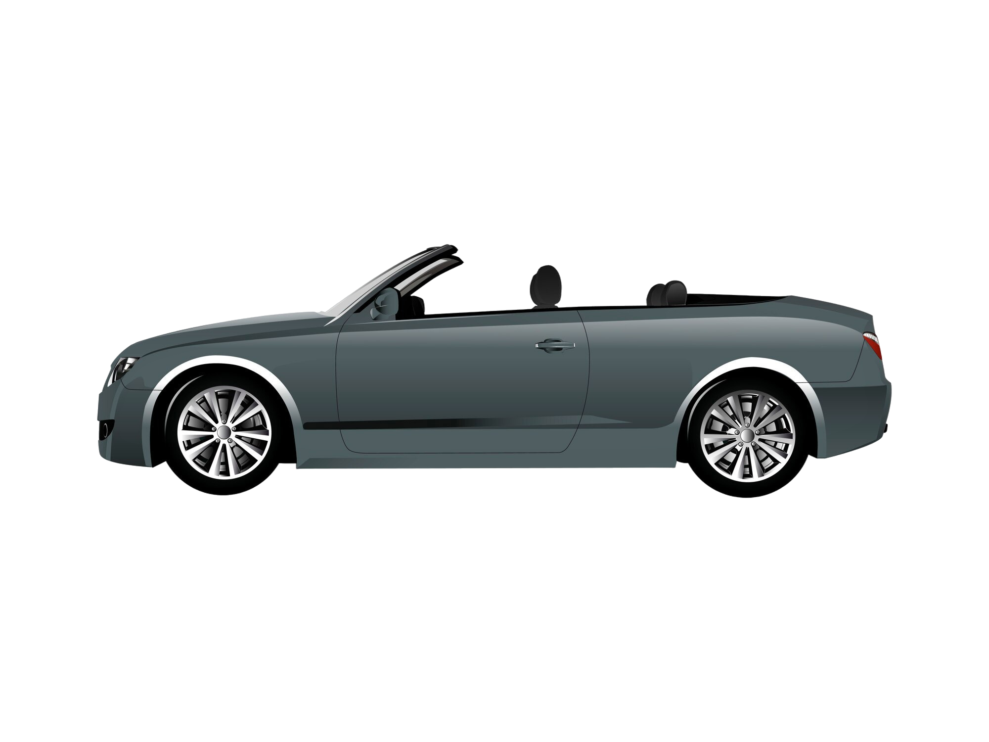 Illustration of a grey convertible car representing mobile automotive locksmith services in Evesham.