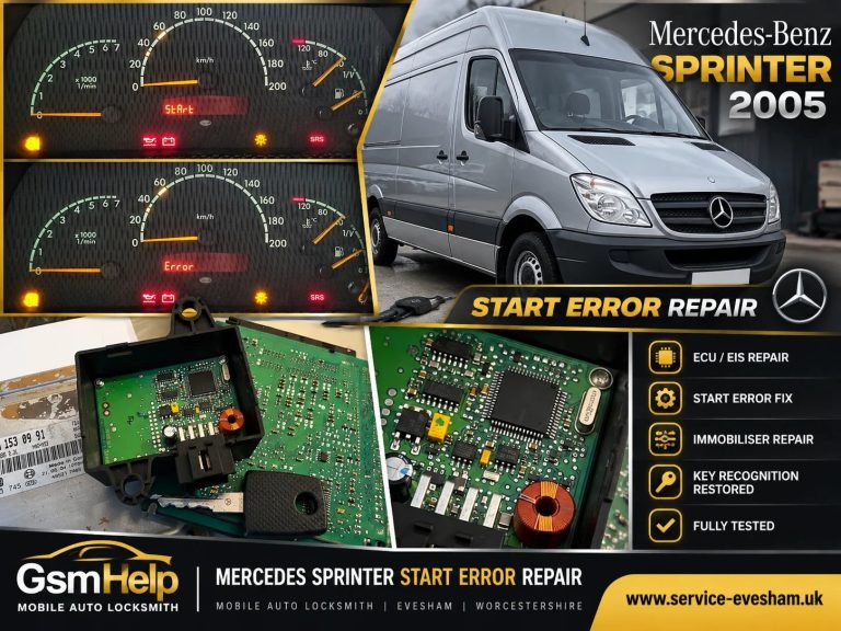Mercedes Sprinter 2005 START ERROR immobiliser WSP and ECU repair in Evesham