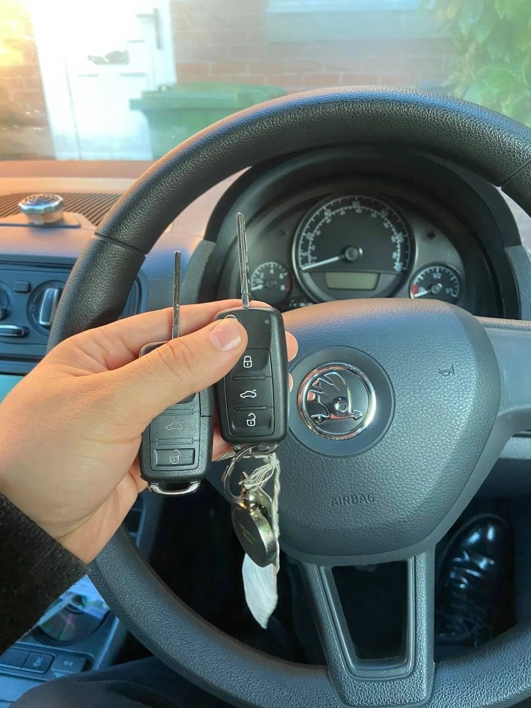 Skoda Citigo spare car key cut and programmed by mobile auto locksmith in Cheltenham